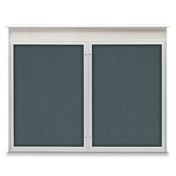 United Visual Products Single Door Enclosed Indoor Letterboard UV1125-BRONZE-BLUE - main